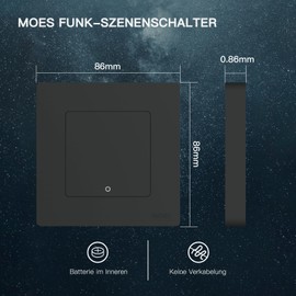MOES ZigBee Scene Wireless Switch, Smart Switch without Installation, MOES ZigBee Hub Required, 4 Gears