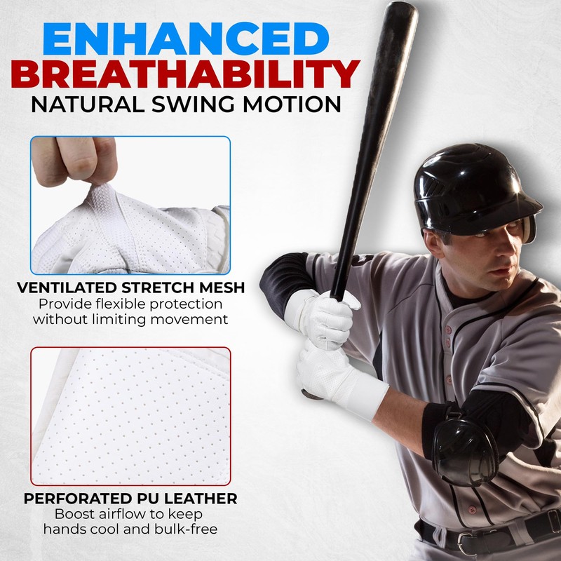 HANDLANDY Baseball Batting Gloves for Men & Women, Breathable Softball