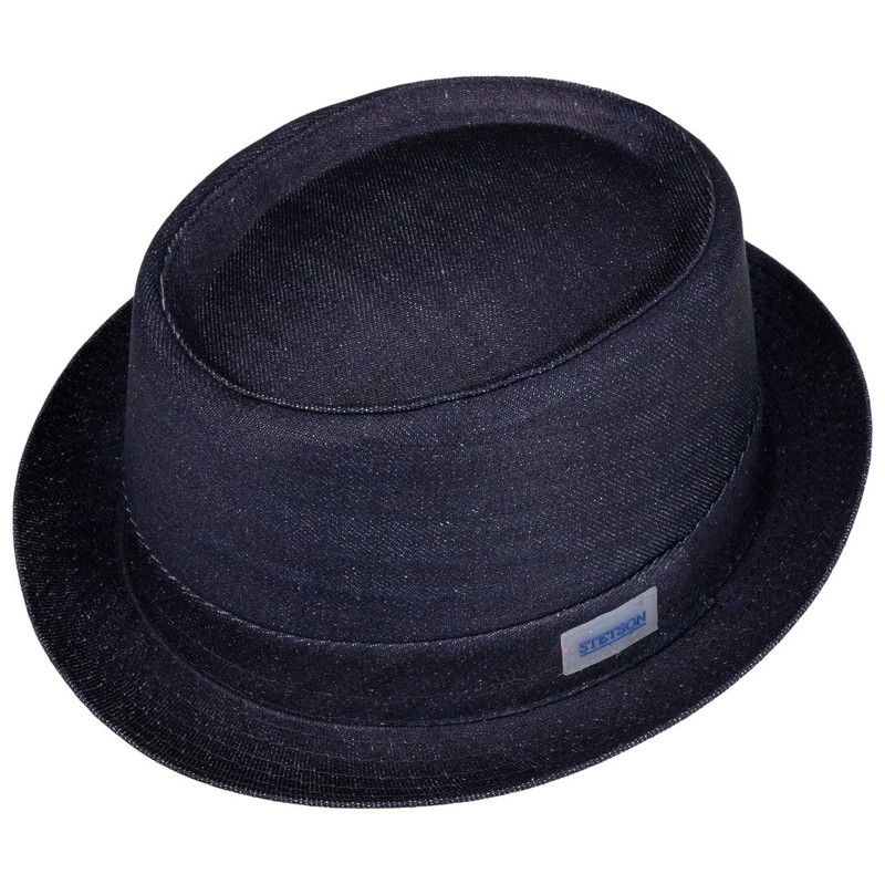 Stetson Sustainable Denim Pork Pie Fabric Hat, Pork Pie Hat,