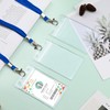 3 Pack Clear ID Badge Holder with Lanyard Blue Lanyards