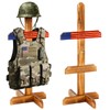 Cinnvoice Tactical Armor Stand, Wooden Military Gear Hanger, Police Helmet