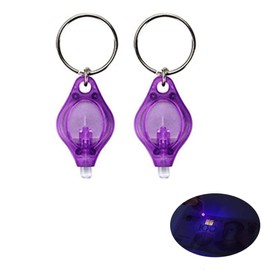 2/5 Pack Mini LED Flashlight UV Money Checker Keychain Key Ring Light Torch LED Money Detector Light, 7 Colors