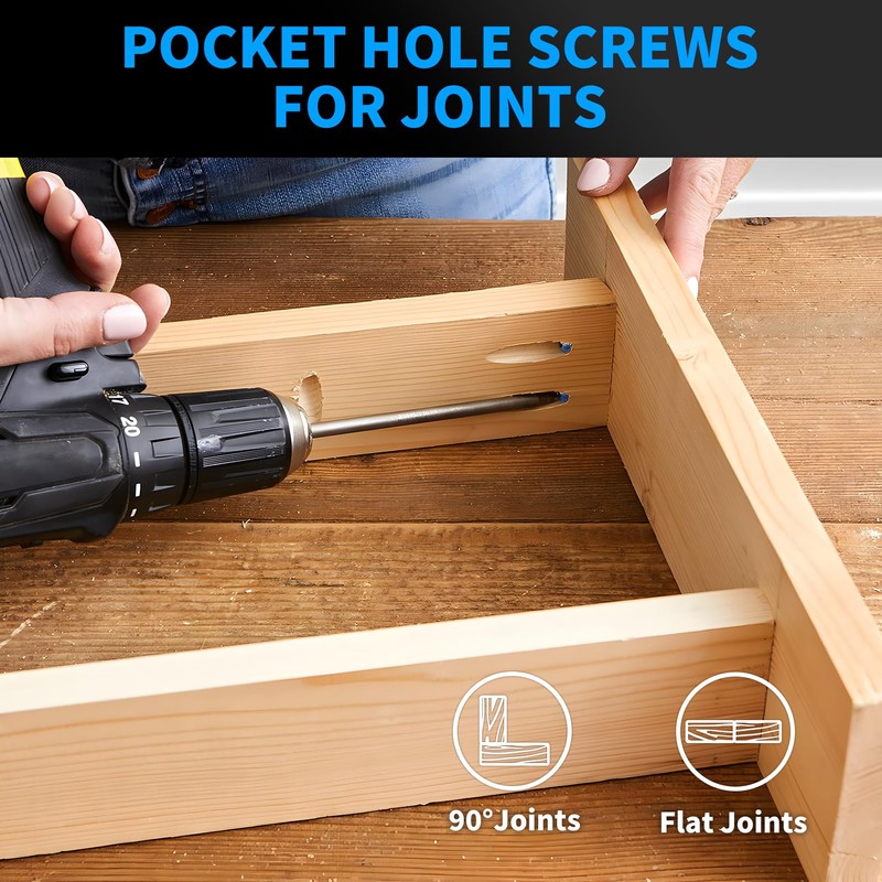 Pocket Hole Screws 2-1/2 Inch, FIXLINK Pocket Screws #8 X