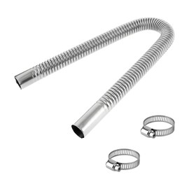 SHMZK 23.6 Inches Stainless Steel Exhaust Hose, 2.5cm/ 1" ID Diesel Heater Flexible Exhaust Pipe with 2 Hose Clamps, Flex Parking Air Heater Fuel Tank Exhaust Pipe for Most Vehicle