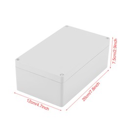 Waterproof Outdoor Junction Box, IP65, Flame Retardant ABS Electrical Enclosure for Indoor and Outdoor Electrical Applications (200 x 120 x 75 mm)
