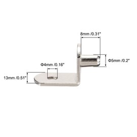 sourcing map Shelf Support 5 mm L Shape Support Cabinet Shelf Bracket Wedge with Hole Pack of 20