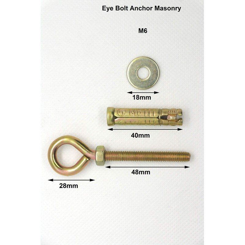 M6 Permanent Anchor Loose Eye Bolt Shield for Concrete Blockworks