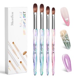 MelodySusie 4Pcs Acrylic Nail Brush Set, Size 8//10/12/14/ Professional Nail Brushes for Acrylic Application Acrylic Powder Nail Extension and 3D Nail Carving for DIY Home Salon Nail Art Manicure Tool