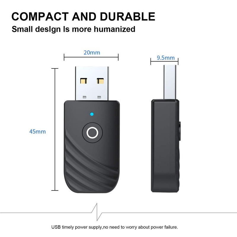 3 in 1 Bluetooth 5,0 Sender und Empfänger 3.5mm, USB