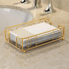 LEVIMETREE - Servilletero de toalla para invitados, versátil y moderna, desechable, toallas de mano de papel de primera calidad (dorado), A158