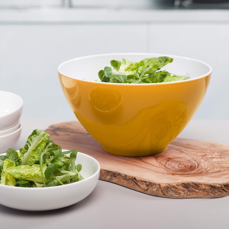 Zeal G217M Two Tone Salad Bowl 26cm-Mustard, Melamine