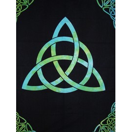 India Arts Celtic Trinity Tie Dye Tapestry Heavy Cotton Spread 98" x 70" Twin Blue