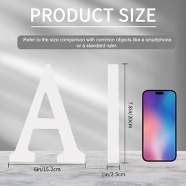 TONIFUL 7.8 Inch White Letter A Table Centerpiece A-Z DIY Birthday Party Decorations,White Alphabet A for Birthday,Chrismas,Graduation,Bridal Shower,Wedding,Anniversary Party Supplies