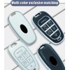 HIBEYO 6 Button Key Fob Cover for Hyundai Sonata Santa
