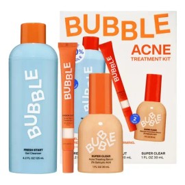 Bubble Acne Treatment Kit Rutina Completa Antiacné Limpiador Serum Y Tratamiento Control Grasa Poros Imperfecciones Puntos Negros Piel Clara Sin...   