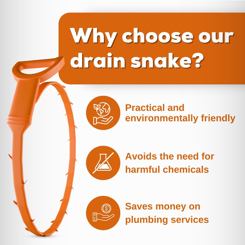 Gadgetime USA Drain Snake - Multi-Tooth Drain Clog Remover for