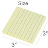 Vanpad Lined Sticky Notes 3x3 Inches, Light Yellow Ruled Self-Stick