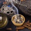 VOSAREA 6pcs Metal Incense Cone Burners Tea Light Tins Cups
