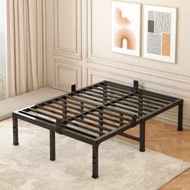 FUIOBYVV California King Bed Frame 18 Inch Tall 3500 lbs Heavy Duty Metal Platform Bed Frame California King Size No Box Spring Needed/Noise Free/Non-Slip