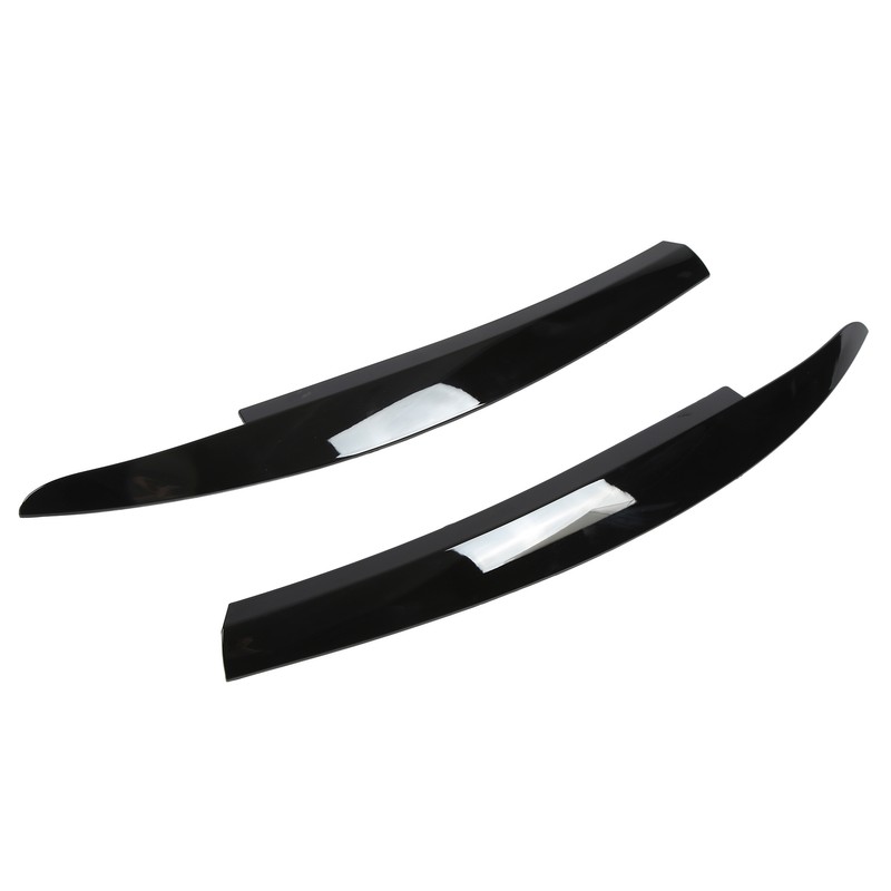 2Pcs/Set Front Headlight Eyebrow Eyelid Strips Cover Trim Glossy Black
