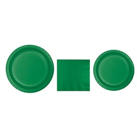 Baxters Party Bundles Bulk, Emerald Green, 240 Count 9 Inch Round Paper Plates, 240 Count Luncheon Paper Napkins 2 Ply, 240 Count 7 Inch Round Paper Plates, Pack Contains 680 Pieces, Made in the USA