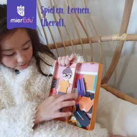 mierEdu Magnetic Game Box Teacher for Dressing - Promotes Motor Skills + Imagination I Ideal for Home & Travel Game for Children I Magnetic Toy Children I Travel Games Children from 3 Years
