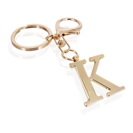 LAXPICOL Gold Keychain Letter K Keychains for Women Men Bag Charms Purse Charms For Handbags Metal Alphabet Initial Letter Key Ring Keychain