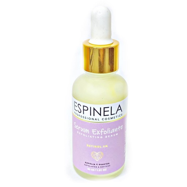 Suero Exfoliante Espinela Retinol 3% exfolia y suaviza.