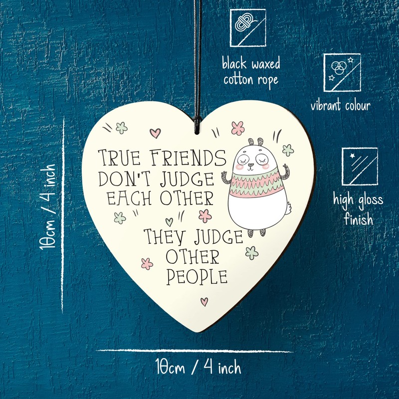 Dorothy Spring True Friend Funny Gift Wooden Heart Sign Frendship