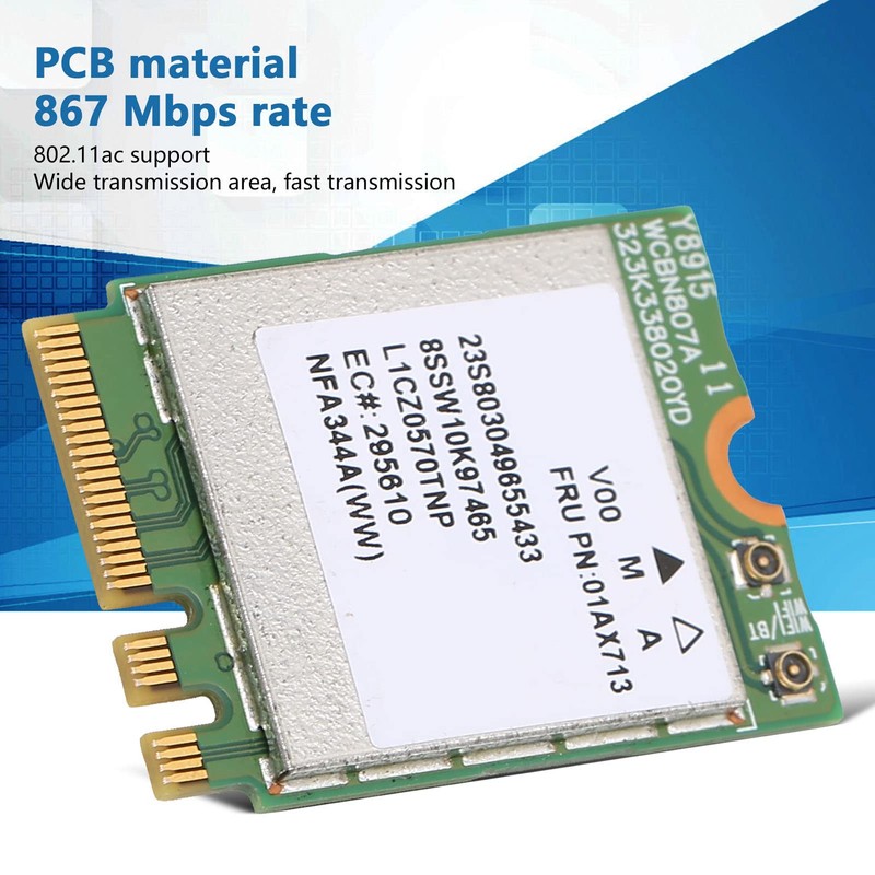 Annadue M.2 WLAN Card, NFA344A 867Mbps BT M.2 WLAN Card