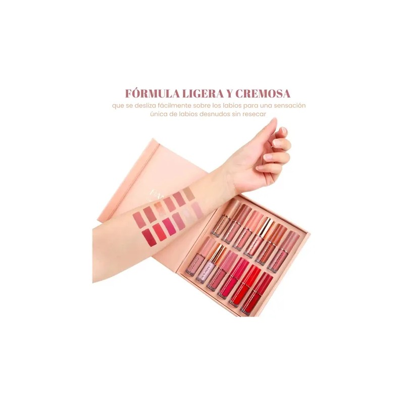 Set 12 Labiales Mate Larga Duración