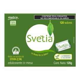 Endulzante Svetia Metco Sweetener 120 Sachets 120g
