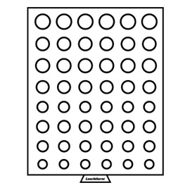 Leuchtturm 303198 MB Coin Box Various Diameters - Round Compartments for 6 Euro Coin Sets from 1 Cent to 2 Euro - Smoke Colours