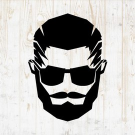 Beard Decals Peel and Stick - Wall Vinyl Decals Stickers - Bearded Man Mustache Barber Barbershop Haircut Hair Stylist Silhouette - Car Window Truck Laptop Tumbler - Salon Shop Room Decor DWSV14039