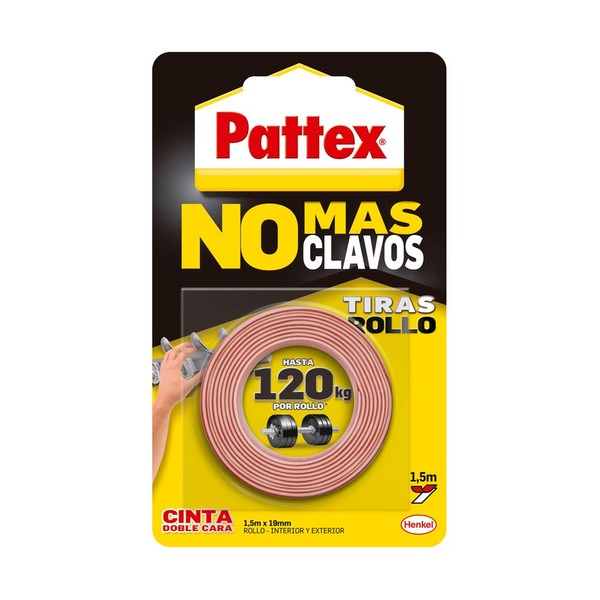 Pattex 1403701 Klebeband für dauerhafte Anwendungen, weiß, 19 mm x