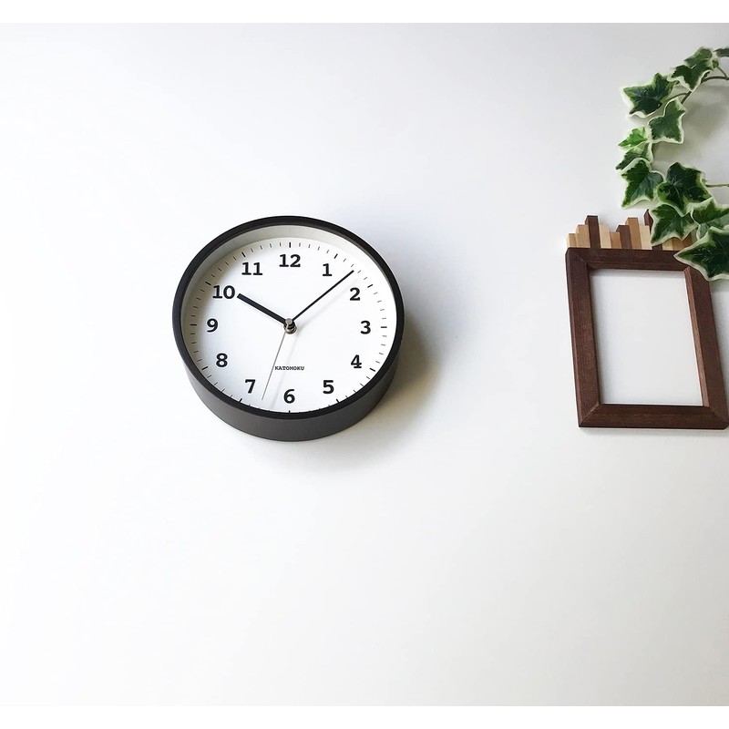 KATOMOKU plywood wall clock, 13 km-84BRC, Brown, Radio Clock, Continuous