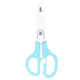 Baby Food Scissors,Portable Stainless Steel Scissor Children Safety Food Cutter with Cover for Baby Infant Complementary Food(Blue)