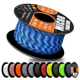 WEREWOLVES 1.18mm Micro Paracord – 125ft (38m) Lightweight Survival Cord,Thin Braided Rope for Survival Bracelets, DIY Crafts, Camping, Fishing, Wind Chime Replacement (Blue Snake, 125 ft)