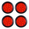 8PCS 4" Inchs Round Trailer Lights, Super Bright Red 12