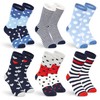 Tom Franks Ladies 6 Pack Design Cotton Rich Socks One