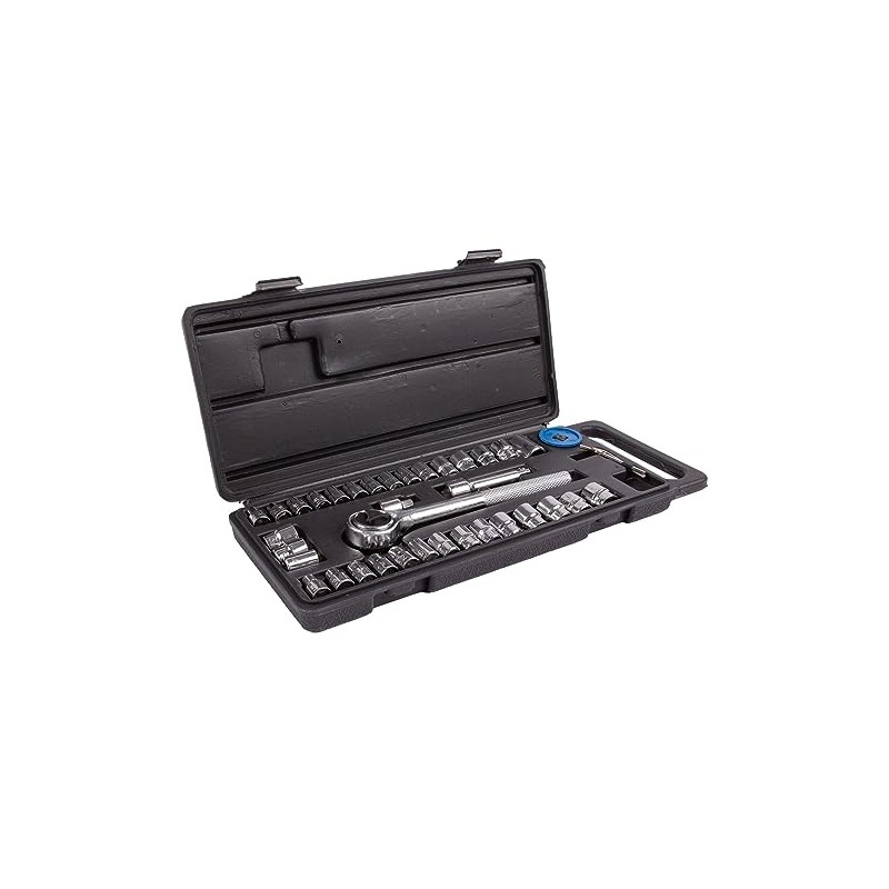 40pc Carbon Steel Socket Wrench Set - Universal Long Handle