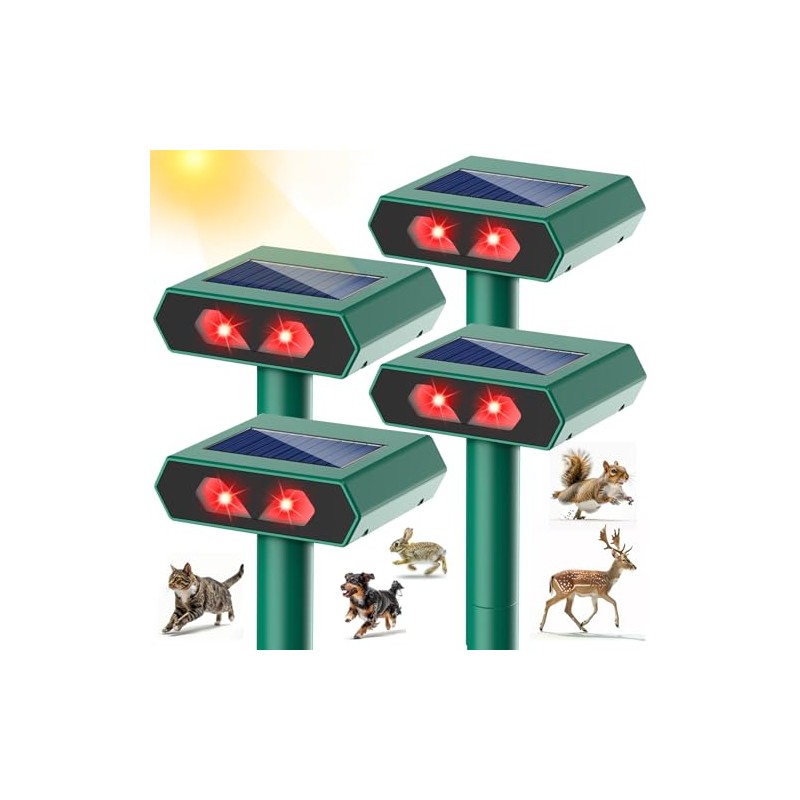 2025 Solar Nocturnal Animal Repeller Deer Repellent Outdoor with Red