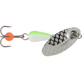Danielson Niagara UV Spin Spinner | Holographic Silver Scale Brass Blade | Soft Bead on The Treble Hook | Weighted Body | Fishing Accessory | Assorted Colors