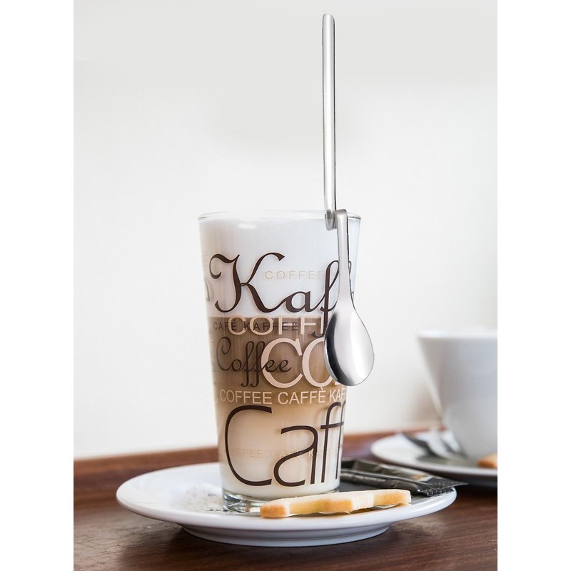 6 x long drink spoons with kink (20 cm long),