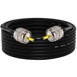 YOTENKO CB Coax Cable 25ft,UHF PL259 Cable,CB Antenna Cable,RG58 Coaxial Cable UHF Male to Male 50 Ohm Coax Low Loss for CB Radio,Ham Radio,SWR Meter,Dummy Load,Antenna Analyzer