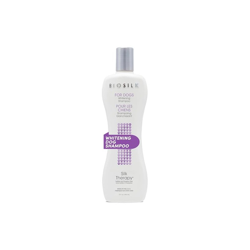 BioSilk Champú de terapia blanqueador y abrillantador para perros