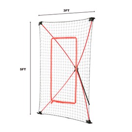 NET PLAYZ PitchBack Portable Baseball Rebound Net, 5FT x 3FT, Quick Set Up, Lightweight, Multi Angle Adjustment, Baseball Training Net, Baseball Trainer Suitable for Throwing, Pitching, and Fielding