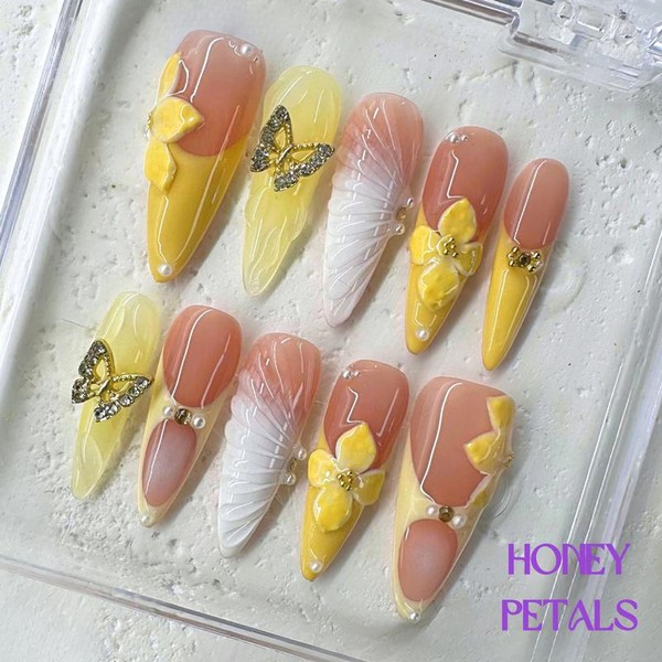 NailPhoria MID-FALL Collections 10PCS Handmade Press On Nails REUSABLE 3D