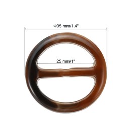 PATIKIL 1.4inch Resin Scarf Ring Clip, 8Pcs Circle Round Scarf Ring Buckles for Woman Silk Scarf, Loose T-shirt, Decoration, Dark Brown