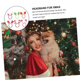 Healvian 6pcs Xmas Hair Hoops for Lightweight Christmas Headbands with Reusable Holiday Elements for Parties School Events and Family Celebrations
